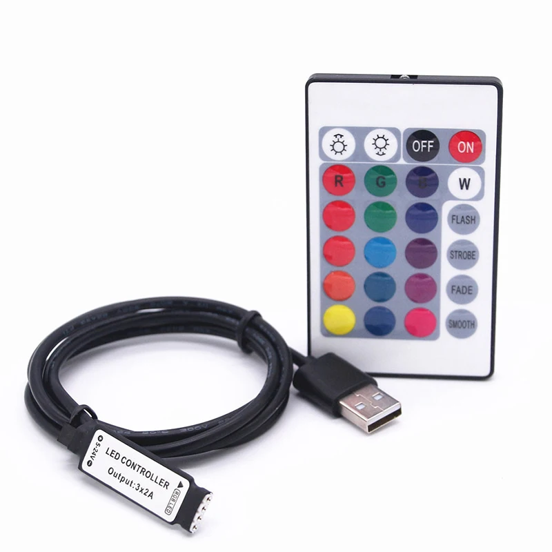 Контроллер RGB с 24 клавишами USB 5 В ИК-пульт ДУ | Освещение