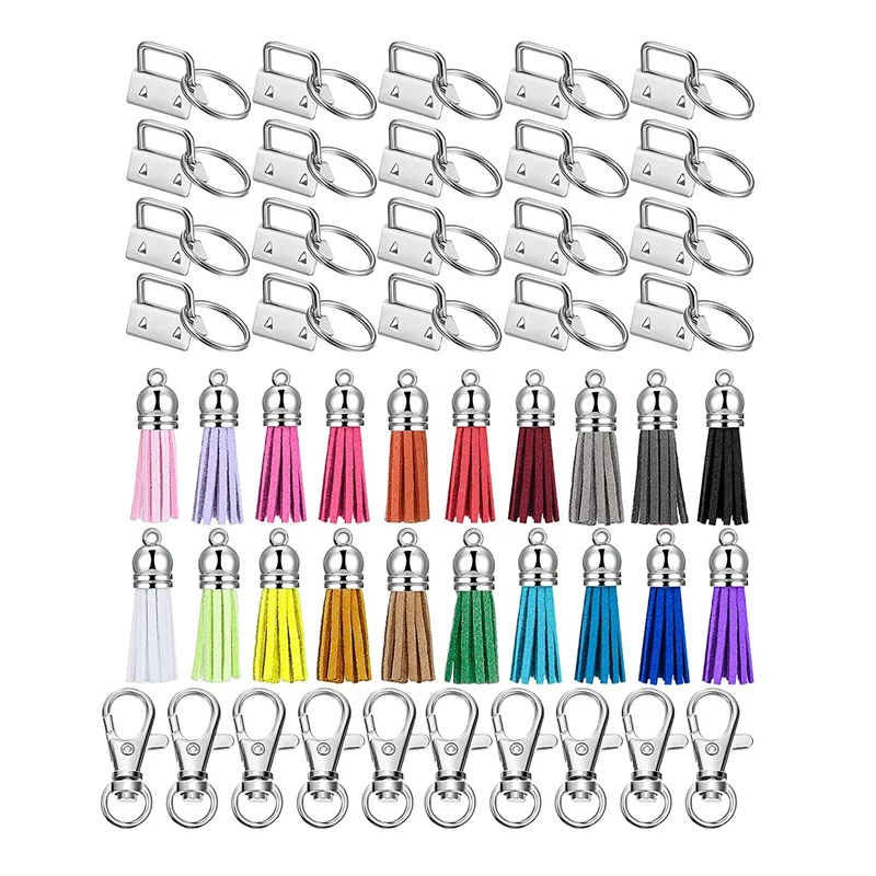 

60 Pcs Key Fob Hardware Set Include 20 Keychain Tassel 20 Swivel Snap Hook for Key Chain Hardware Supplies