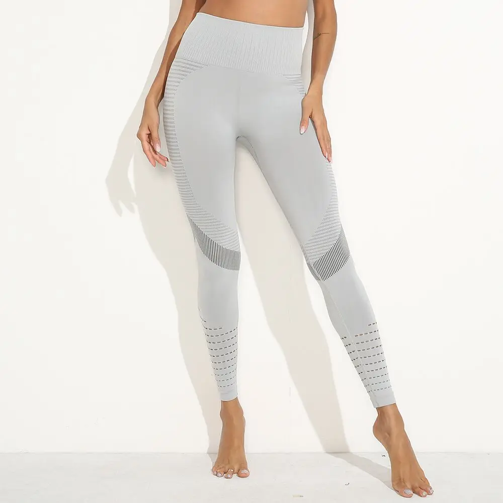 

2020 spring new European and American peach hip fitness pants women's high waist mesh tight sportPants quick drying and ventilat