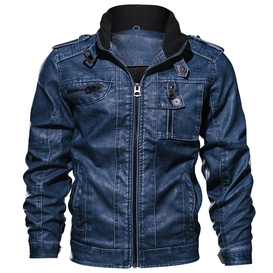 

2021 Jackets Men Slim Fit Casual Outwear Bomber Jacket Winderbreaker Pu Motorcycle Leather Jackets Male New Fur Coat 6xl 7xl