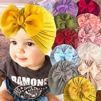 2021 fashion solid color big bowknot beanies hat for baby girls soft infant turban head wraps newborn photography props %d0%ba%d0%b5%d0%bf%d0%ba%d0%b0