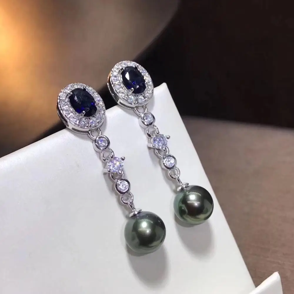 Серьги с жемчугом D513 изящное ювелирное изделие искусственное серебро Круглый 8-9