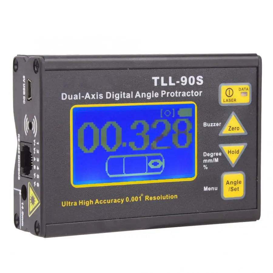 

CUPBTNA TLL-90S Portable Mini LCD Display Digital Angle Protractor Angle Meter Professional Dual-Axis Laser Level Inclinometer
