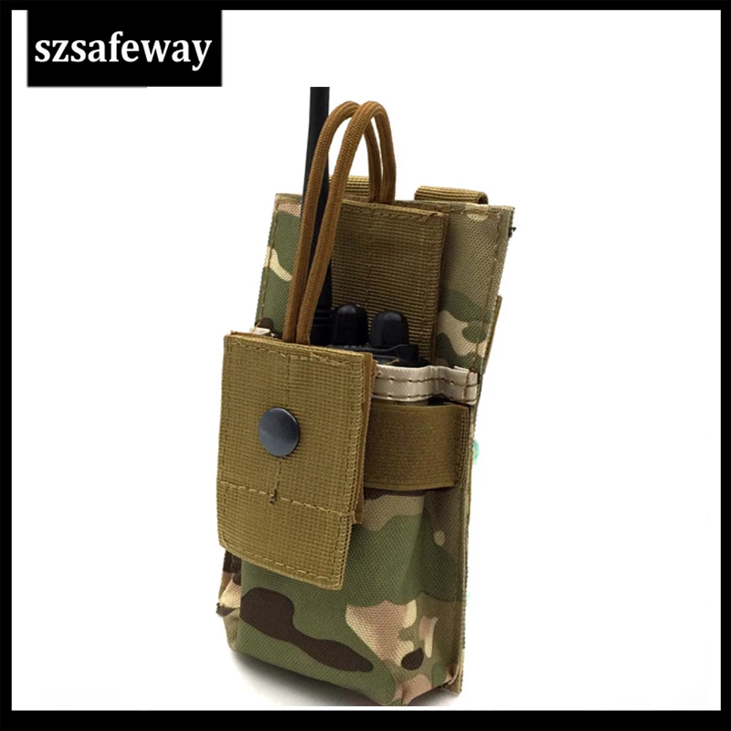 

Outdoor Adjustable MOLLE Holder Tactical Radio Pouch Walkie Talkie Holster For Kenwood