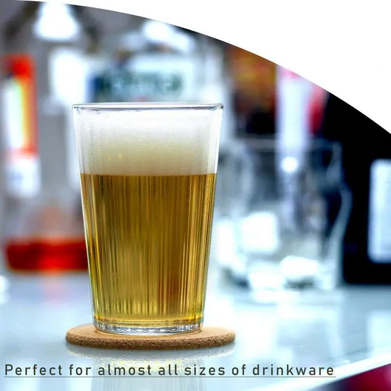 Натуральные пробковые подставки с круглыми 16 шт набор металлический держатель