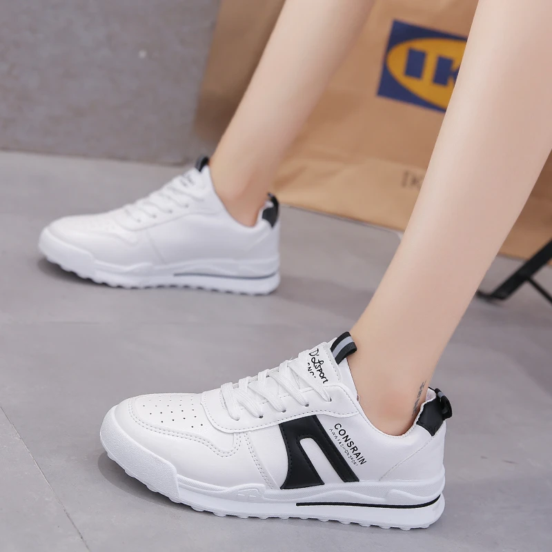 

2021 New Fashion Women's Platform Sneakers Women Shoes Korean Casual Chunky Sport Shoes White Vulcanized Tennis Women Sneakers