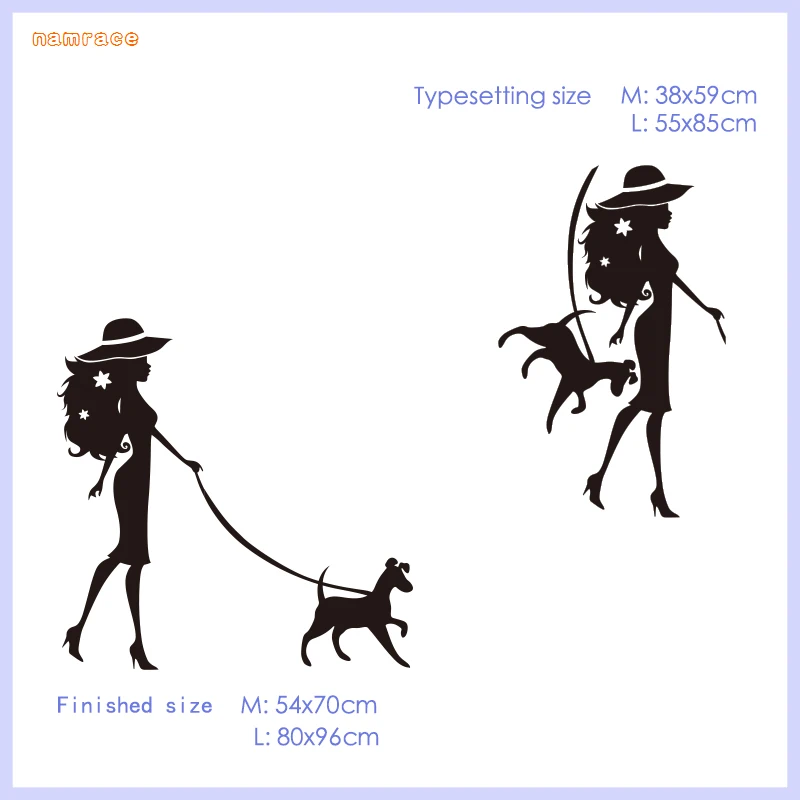 

Vinyl Carved Wall Stickers Woman's Pets & Dogs Removable Decal Art Wallpaper Poster Fashion Home Decoration Painting DD0630