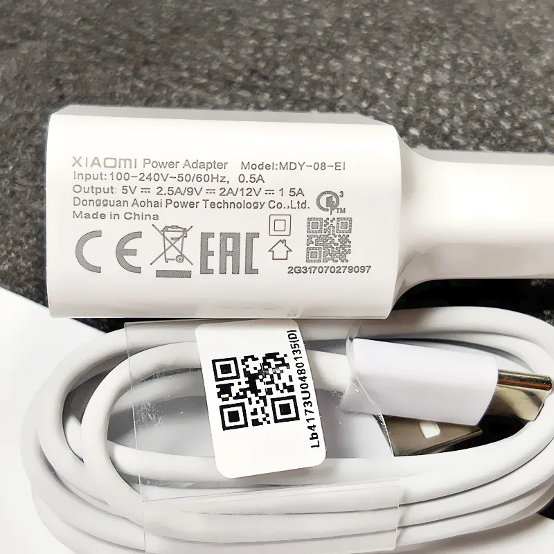 Оригинальное зарядное устройство xiaomi 18 Вт QC3.0 кабель быстрой зарядки USB Type C для mi 6