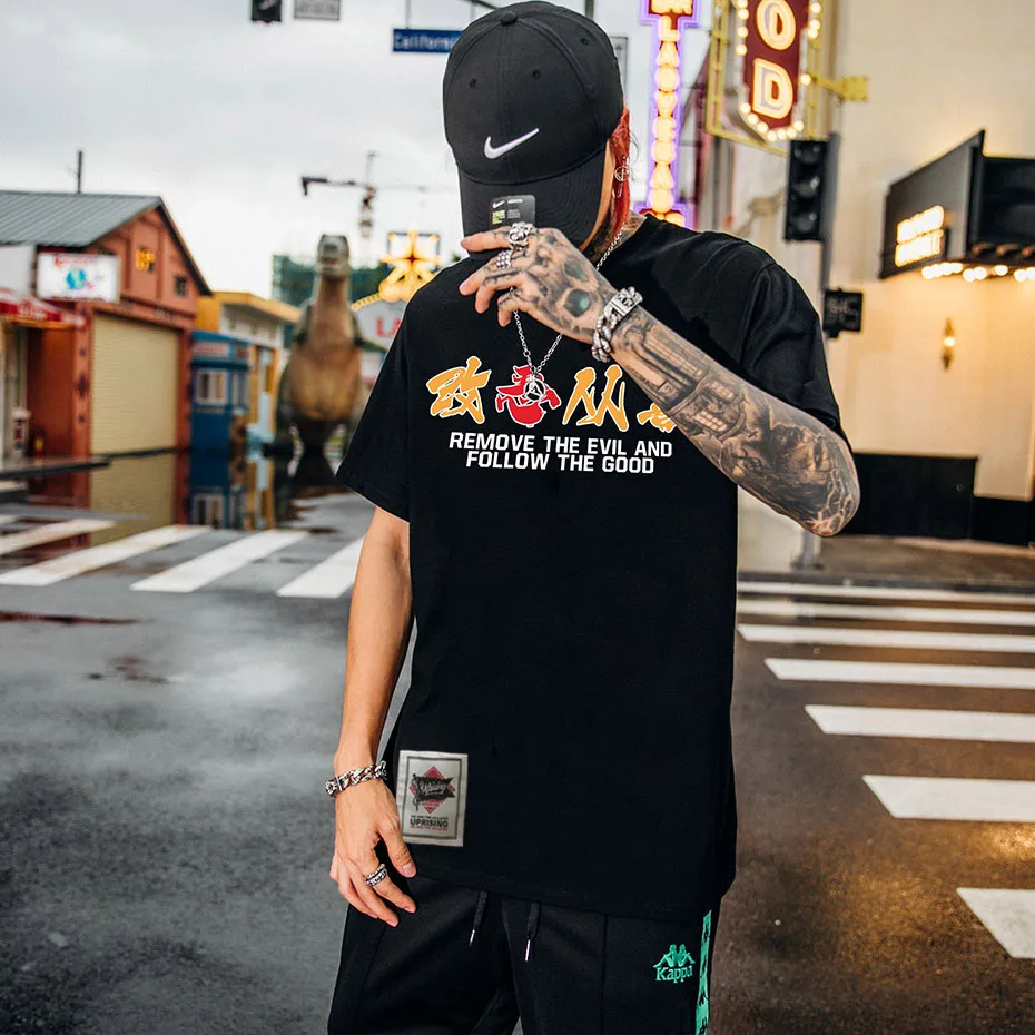 UPRIISING/футболка брендовая уличная футболка в стиле хип хоп с привидением