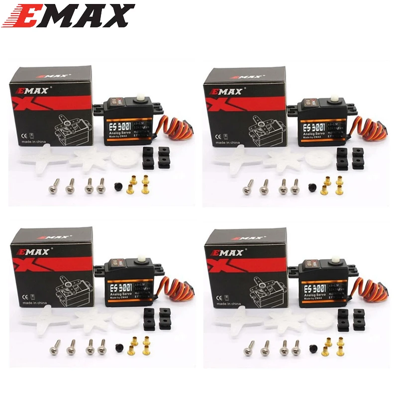 4 шт. Emax ES3001 Стандартный 43g сервопривод RC запчасти ABS Аналоговый для вертолета
