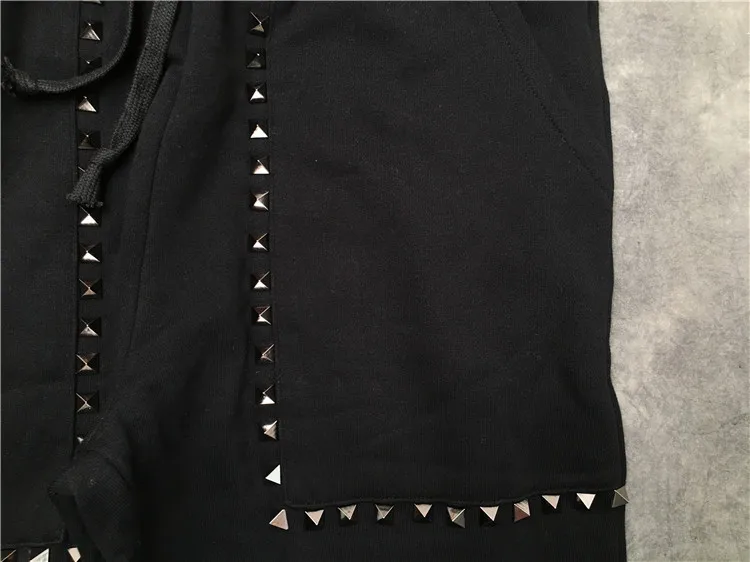 Высокая Новинка Хлопок Люкс 19ss металлические заклепки карманы удобные Классические Пейсли 4 белые брюки, тренировочные брюки в повседневном стиле утолщаются# m2