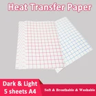 Светильник лая или темная теплопередающая бумага для 100% хлопчатобумажной одежды, футболок, одежды с помощью струйного принтера, фотобумага, 5 листов, Размер A4