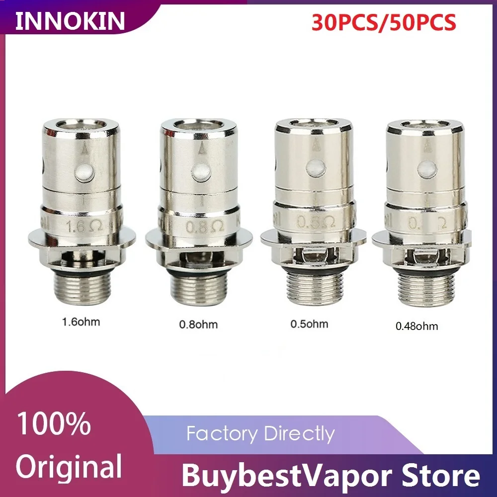 30 шт./50 шт. оригинальная сменная катушка Innokin Zenith с 0. 5 Ом/0. 8 Ом/1 6 Ом Головка Катушки