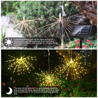 led solar string lights waterproof copper wire firework light outdoor garland power lamp christmas for garden decoration