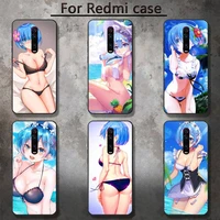 anime re zero ram rem phone case for redmi 5 5plus 6 pro 6a s2 4x go 7a 8a 7 8 9 k20 case