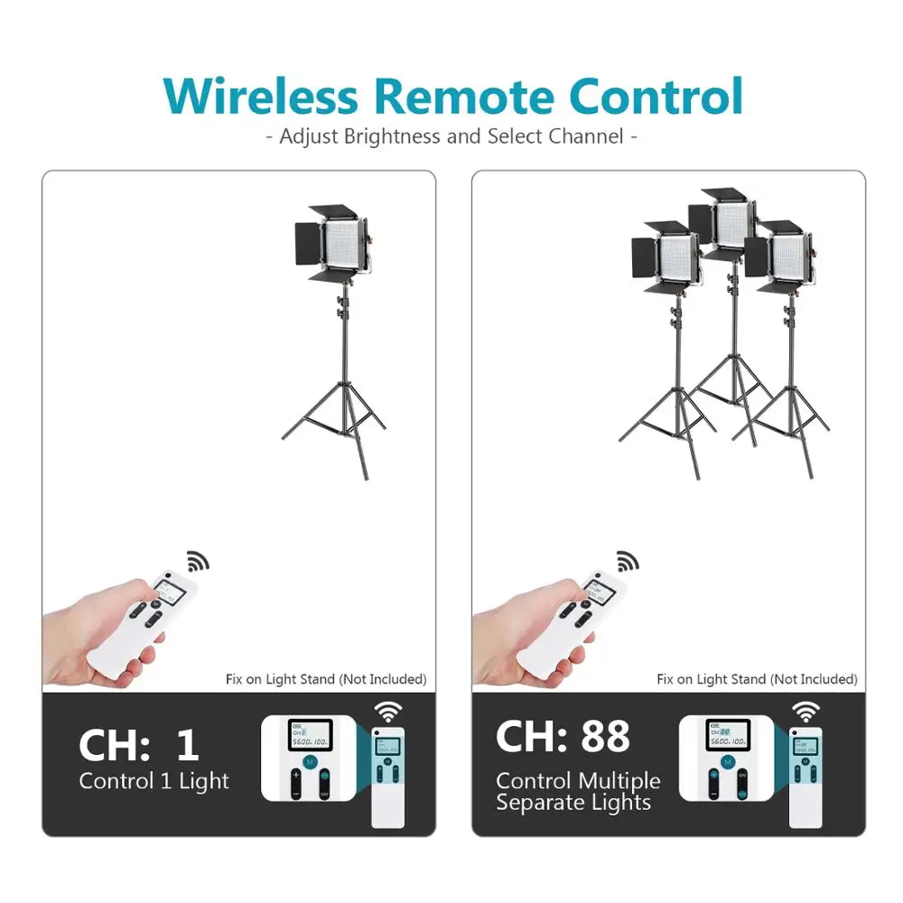 Neewer 3 упаковки Advanced 2 4G 480 светодиодный светильник для видеосъемки ing Kit Dimmable