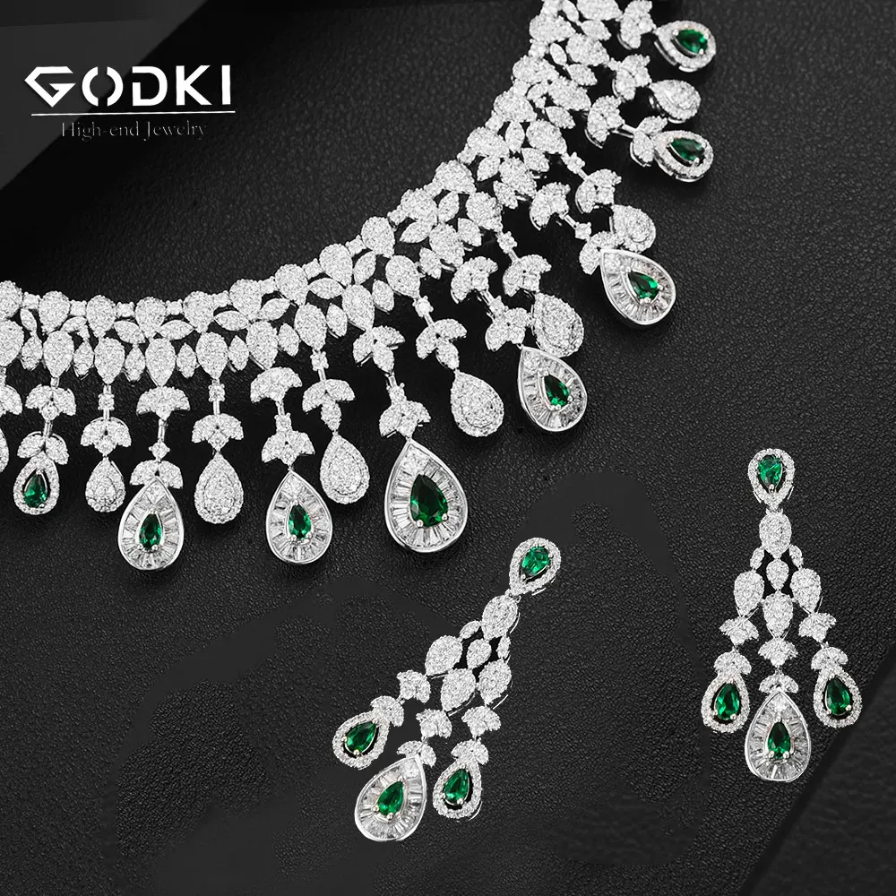 Комплект из колье и серёг с фианитом|Ювелирные наборы| |