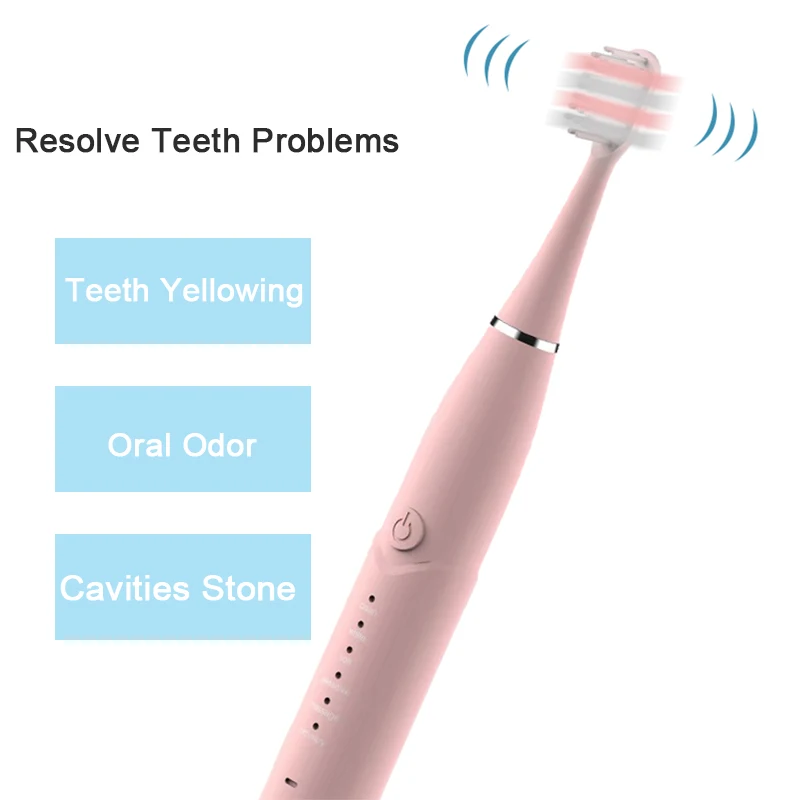 Перезаряжаемая через USB Автоматическая электрическая зубная щетка умное время