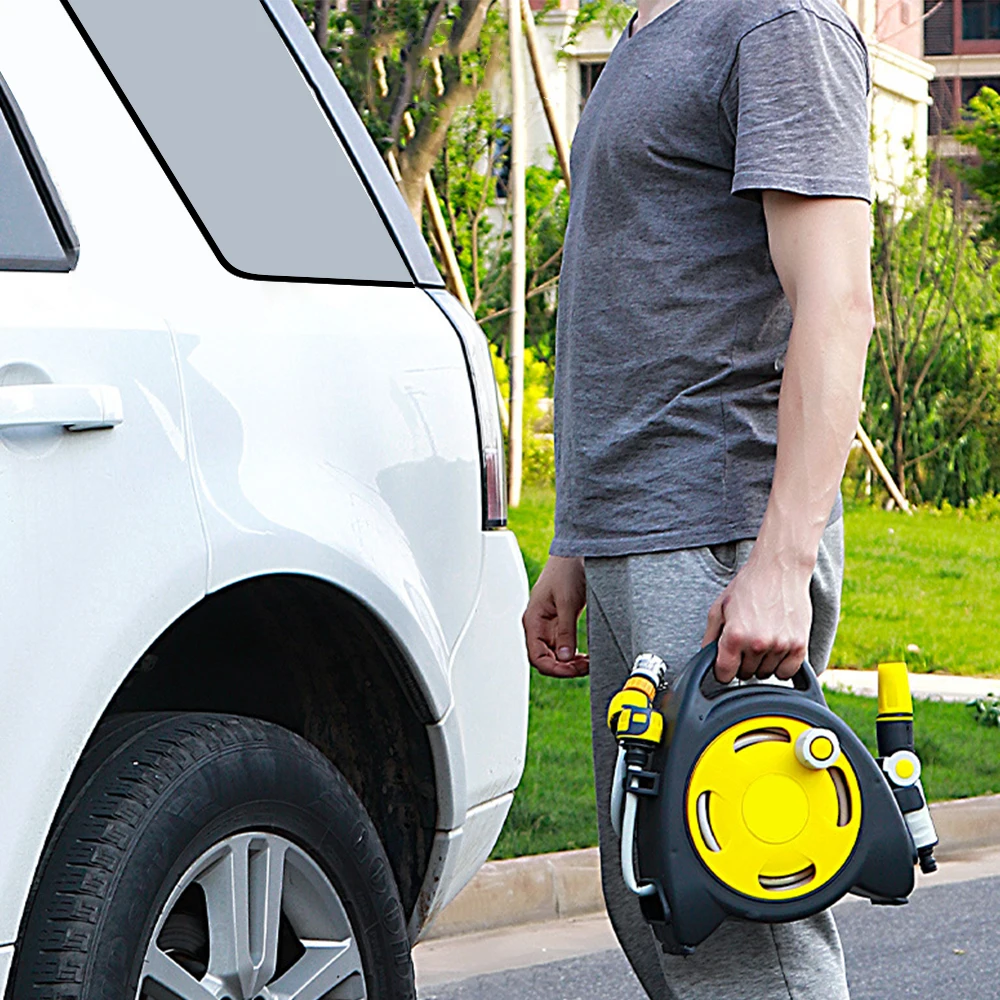 

Portable Car Wash Water Gun High Pressure Water Pipe Hose Brushing Artifact Automatic Water Hose Reel Water Pipe Storage Tool