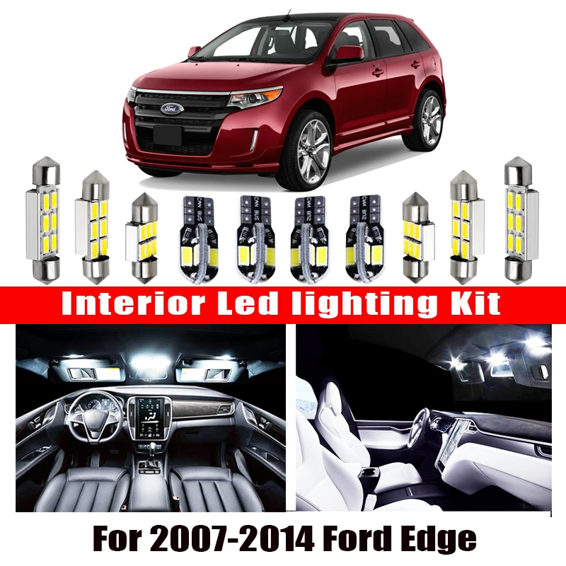 For 2007-2014 Ford Edge White car accessories Canbus Error Free LED Interior Light Reading Kit Map Dome License Lamp | Автомобили и