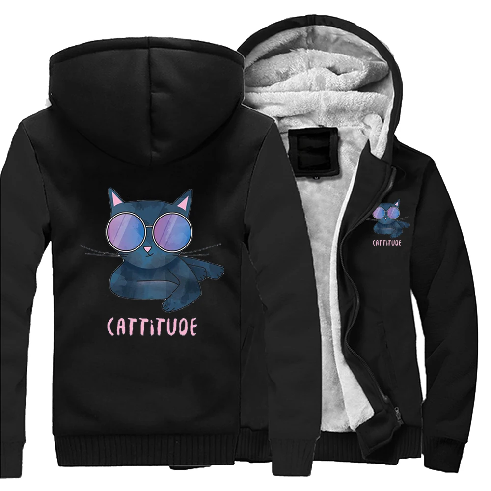 

Beautiful Cat Titudu Loose Hoodies Winter Warm Street Jackets Coat Men Thick Hoodie Printed Fitted Harajuku Outdoor Sweatshirt