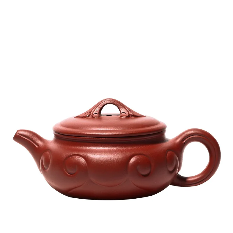 

Yixing pure manual raw ore clear cement famous purple clay teapot antique Ruyi Teapot Tea Set goods