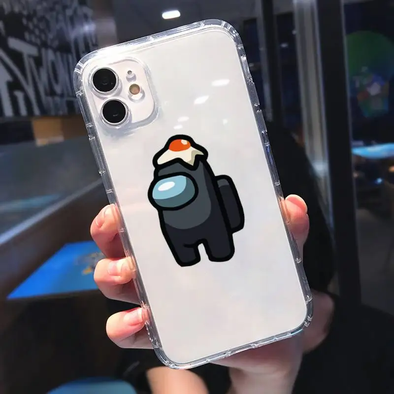 

Among Us Impostor crewmates design Phone Case Transparent for iPhone 11 12 mini pro 8 7 6 6S XS MAX Plus X 5S SE 2020 XR