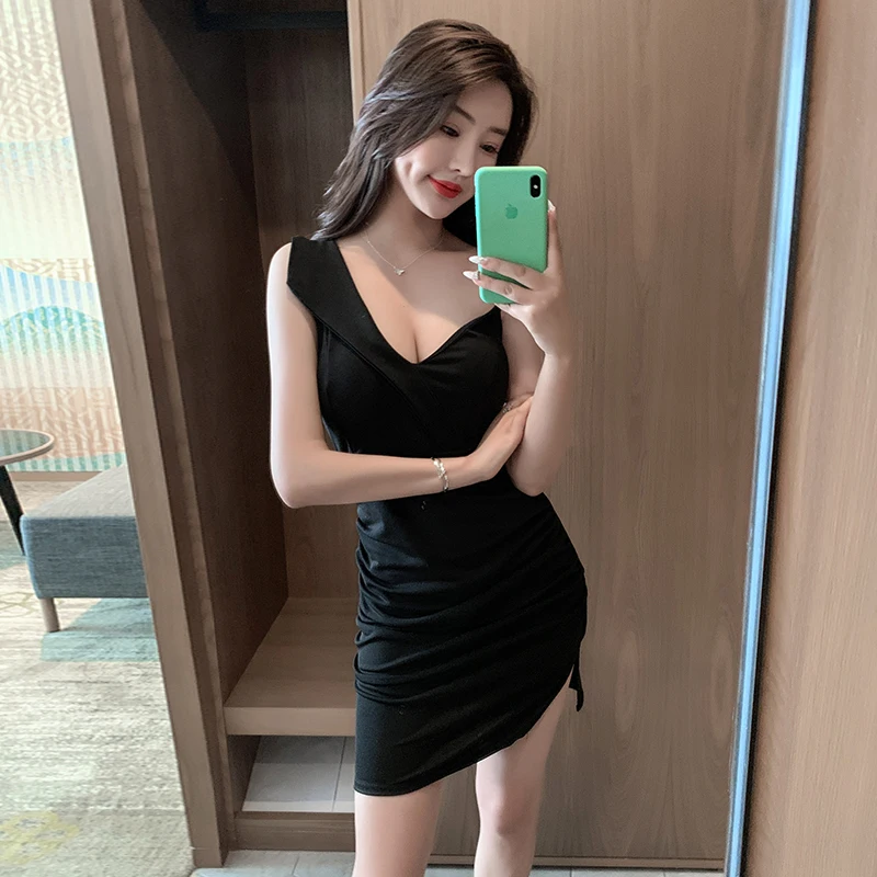 

2021 new fashion women's tight-fitting bag hip tube top sexy one-shoulder dress