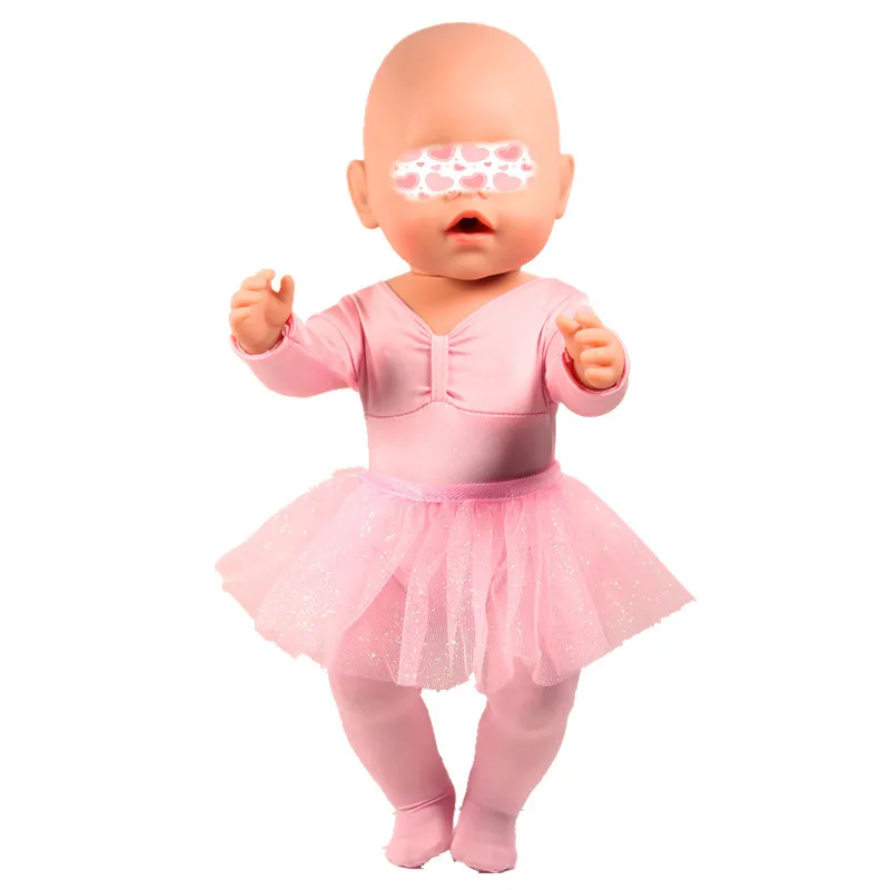 dance dress set Одежда для кукол, подходит для 43 см, Детская кукла, серое пальто с капюшоном и штаны в красный горошек, аксессуары для 17 дюймов, кукла, лучший подарок для девочки - Цвет: dance dress set