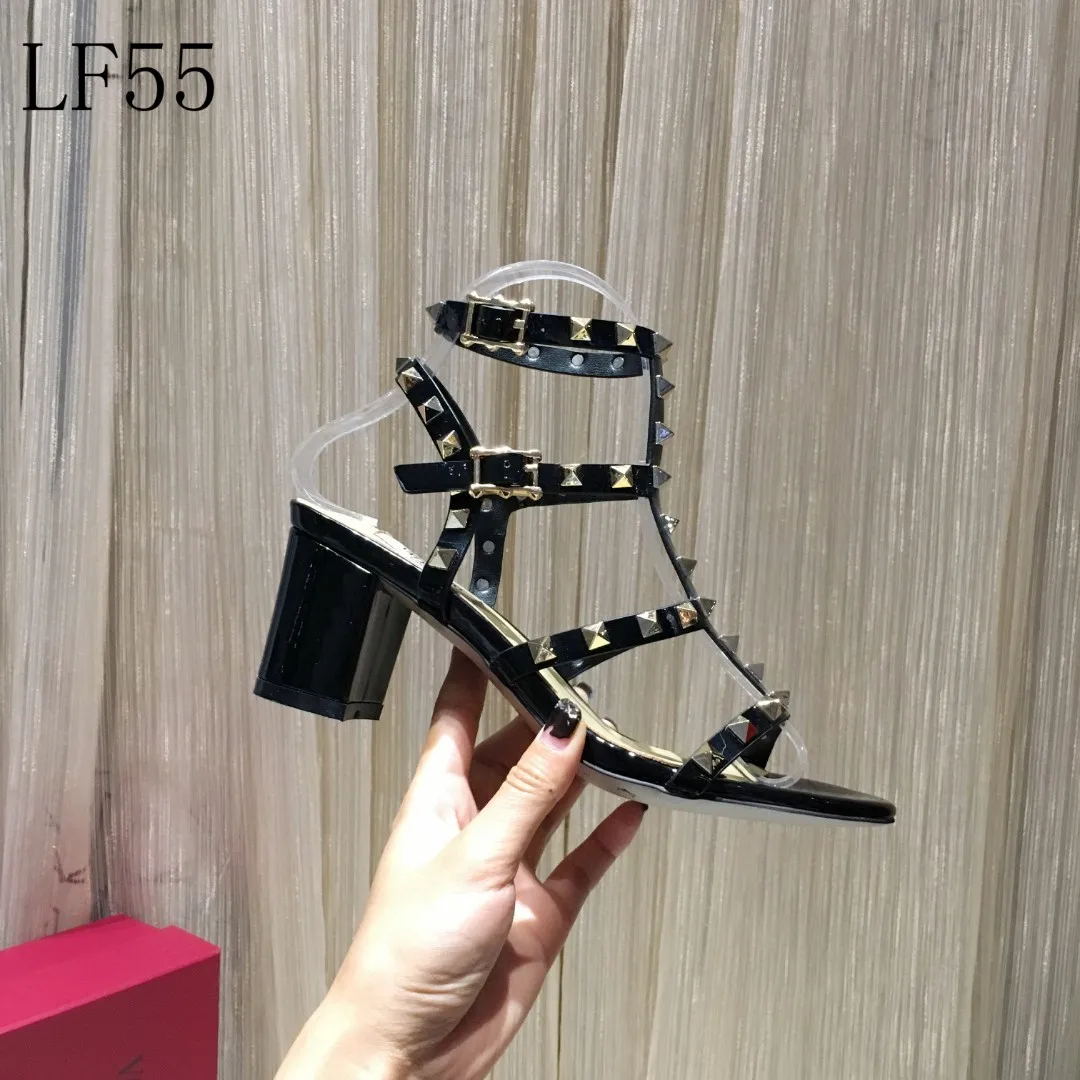 

Women's shoes rivets sandals female summer 6.5cm Thick with Fine with high-heeled shoes pointed stiletto sexy nightclub word