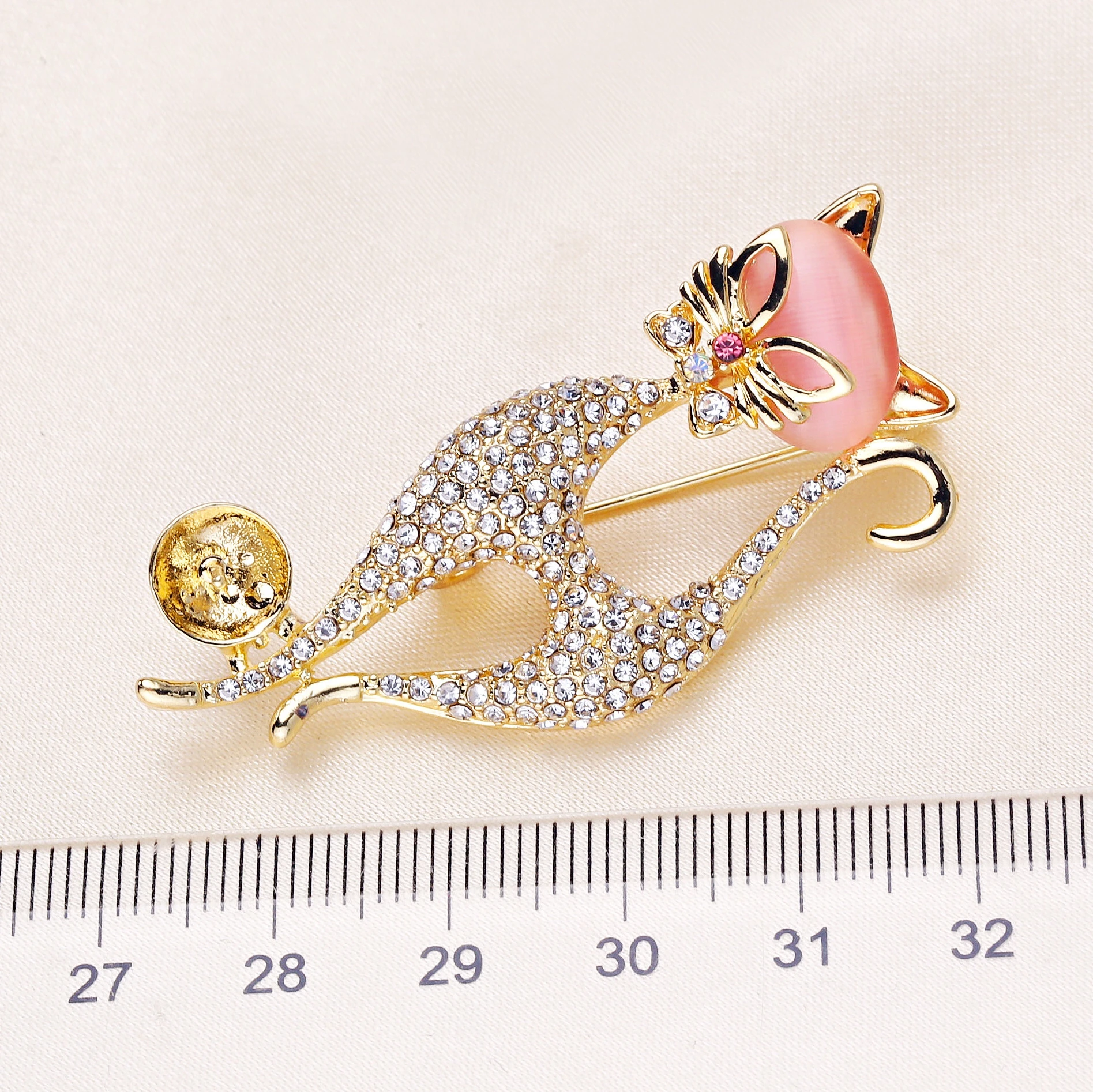 

Cat Design Brooch Pin Mountings Base Findings Accessories Jewelry Settings Parts for Pearls Beads Jade Crystals Agate Coral