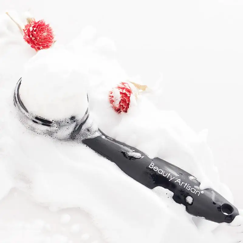 Щетка для мытья с длинной ручкой ручная Очищающая щетка мягкая волос черная