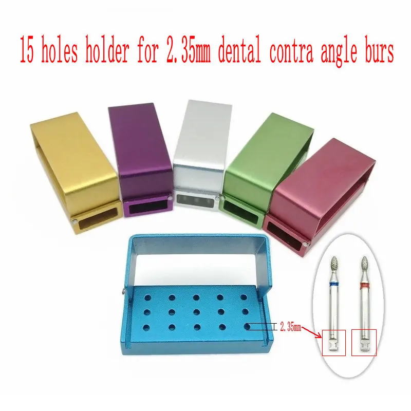 

15 Holes Dental Bur Holder Stand Autoclave Disinfection Box Case for Low Speed Contra Angel Burs Dental 2.35mm RA Burs
