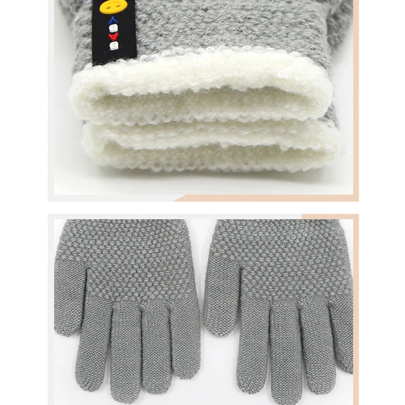 Warmom-guantes gruesos de punto para ni&ntilde;os, manoplas el&aacute;sticas c&aacute;lidas de invierno, accesorios para ni&ntilde;os de 5 a 11 a&ntilde;os, nueva moda-4
