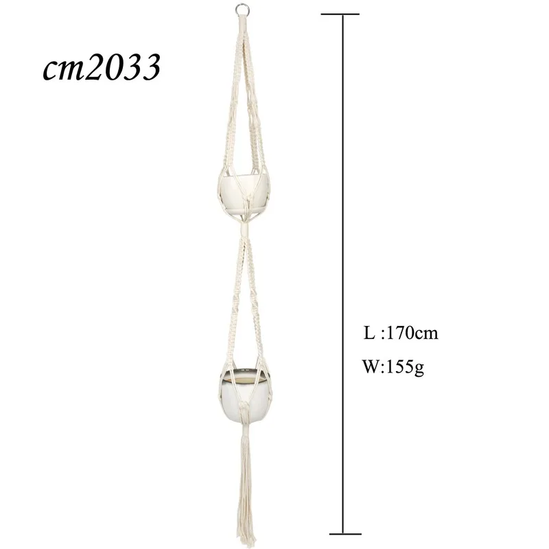 Висячая плетеная корзина с макрамом сетчатый мешок для растений свежий домашний