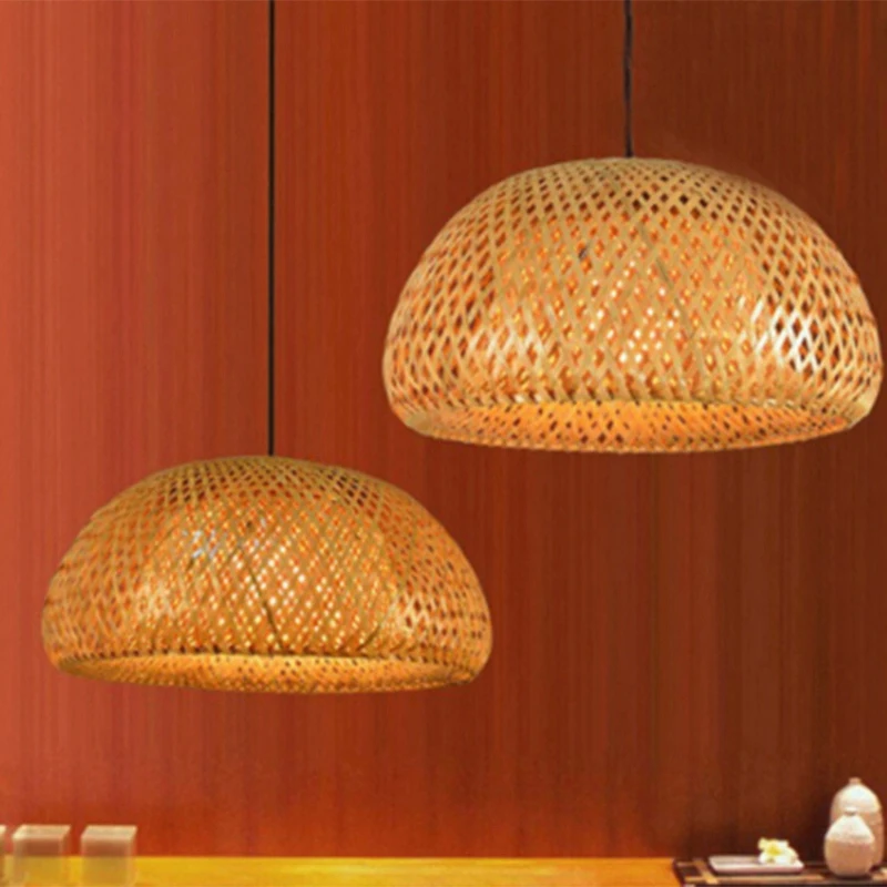 Современная бамбуковая ручная вязка Бамбуковая ткацкая Люстра для ресторана