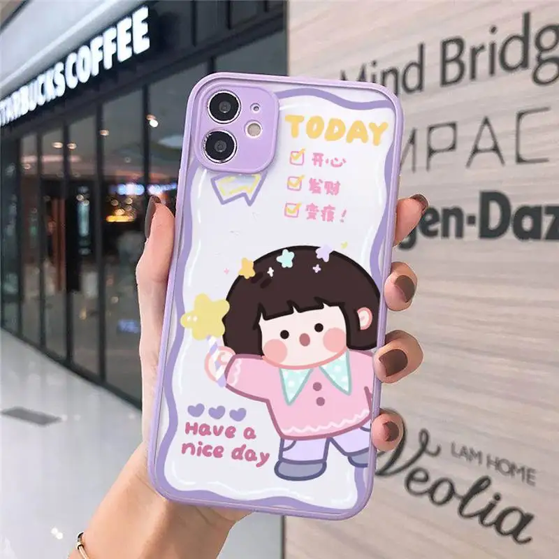 

Cute anime girl snacks Phone Case matte transparent For iphone 7 8 11 12 plus mini x xs xr pro max cover