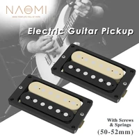naomi 2pcs vintage zebra faced humbucker double coil pickups set 50mm52mm nb for electric guitar pickup black cream
