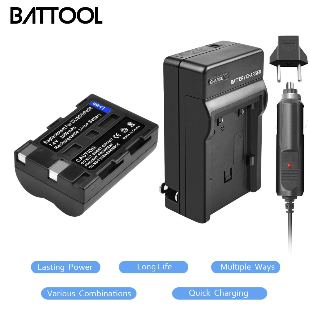 1 упаковка NP 400 литий ионная батарея 7 4 V 2000mAh + зарядное устройство для MINOLTA DiMAGE