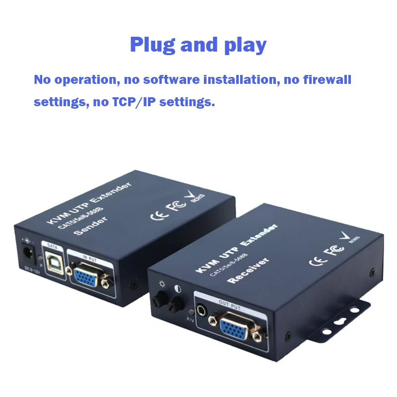 VGA USB KVM удлинитель видео аудио по RJ45 Cat5/5e/6 кабель до 100 м 200 конвертер приемник