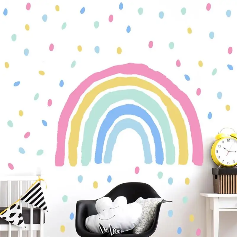 

Rainbow Wall Stickers For Kids Rooms Nordic Bohemia Style Home Decorative Sticker Children Wall Sticker For Children's Room Girl