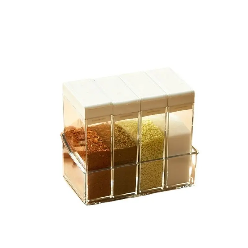 

White Plastic Spice Jar Set Lid Dispenser Simple Style Spice Jar Storage Small Cocina Gadget Conjuntos Kitchen Gadgets OC50TL