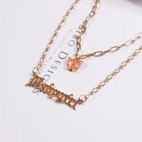 lats multilayer butterfly necklace fashion pendant babygirl letter vintage necklaces for women female trendy jewelry gifts