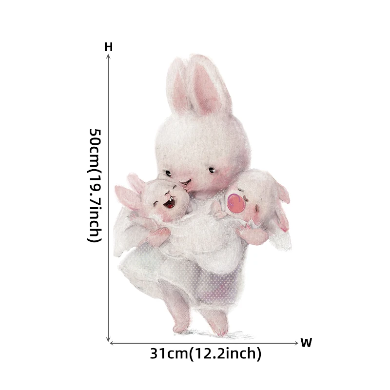 Настенные наклейки с изображением матери кролика обнимая двоих детская комната