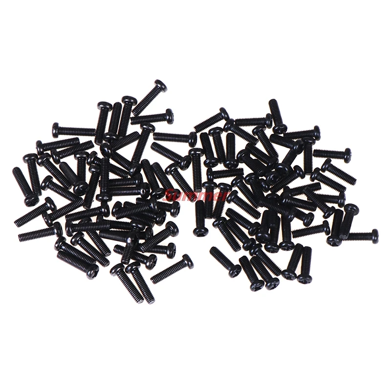 

New 50pcs/lot M3 Mini Micro Small Black 304 Stainless steel Cross Flat Countersunk Head Screw Bolt