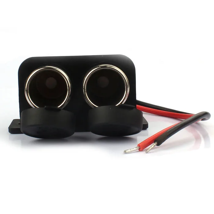 12 В мотоцикл сигарета двойной разъем черный Зажигалка двойная розетка вилка