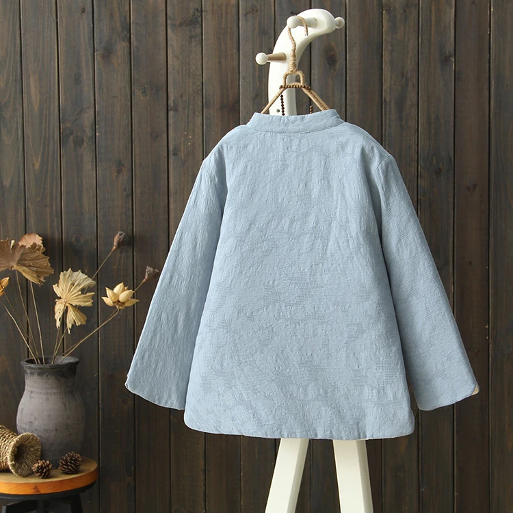 Женская парка в китайском стиле свободная Толстая теплая куртка с подкладкой и