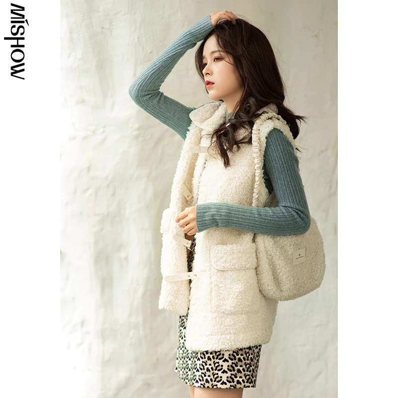 : Для 2020 зимний жилет для женщин однотонные рубашки с отложным воротником теплая