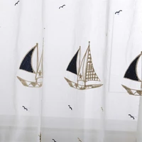 sailboat embroidered window curtain custom childrens room curtains for living room bedroom