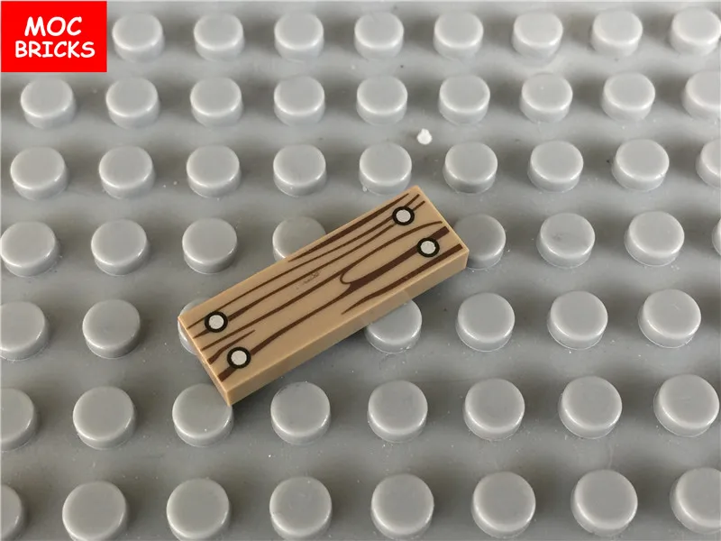 1X3 plank dark tan 10 шт./лот DIY печатные части могут плитка круглая 1x1, конверт, клавиатура, доска из дерева узор строительный блок кирпичи детские игрушки подарки - Цвет: 1X3 plank dark tan